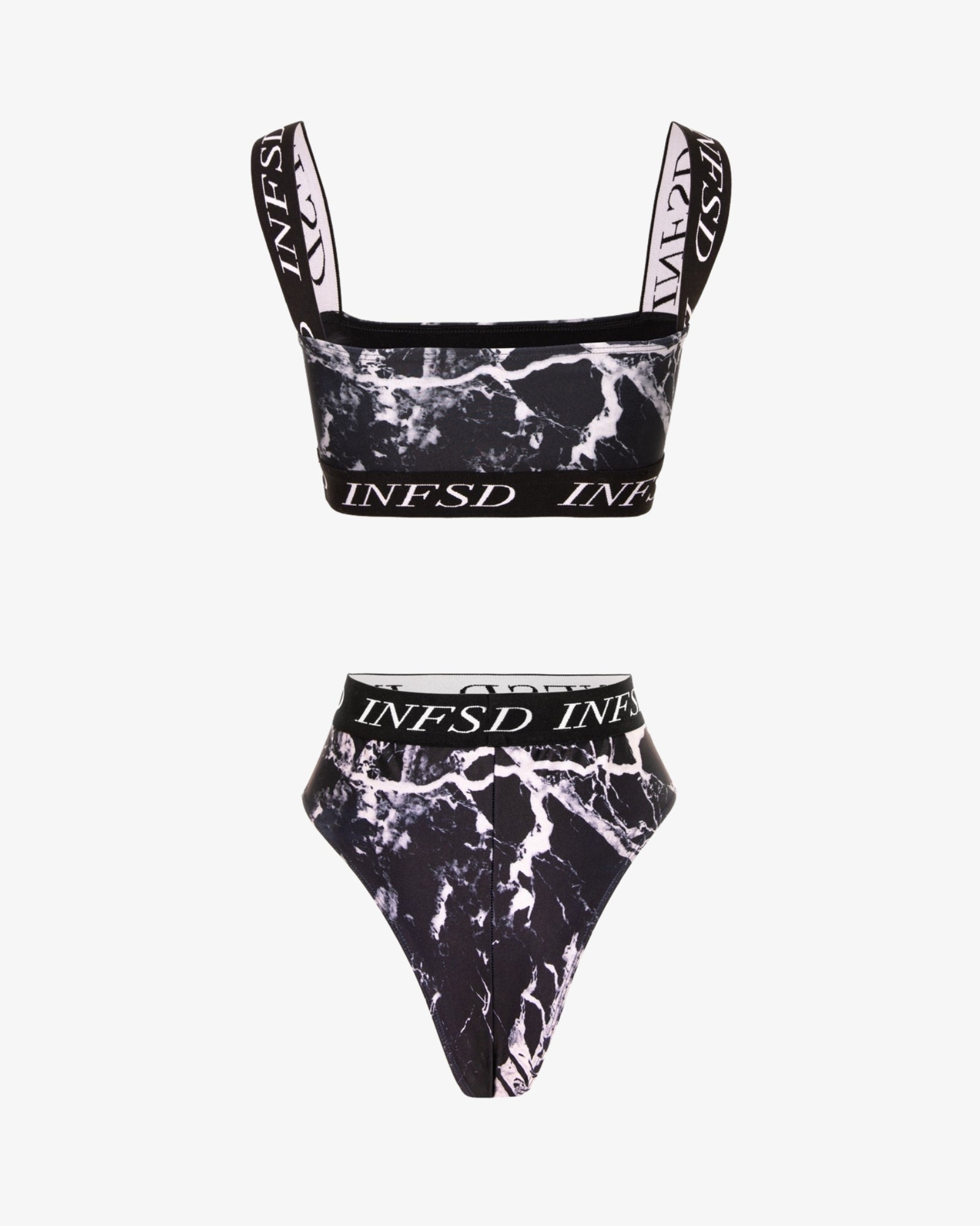 Costum de Baie Bralette, Black Marble