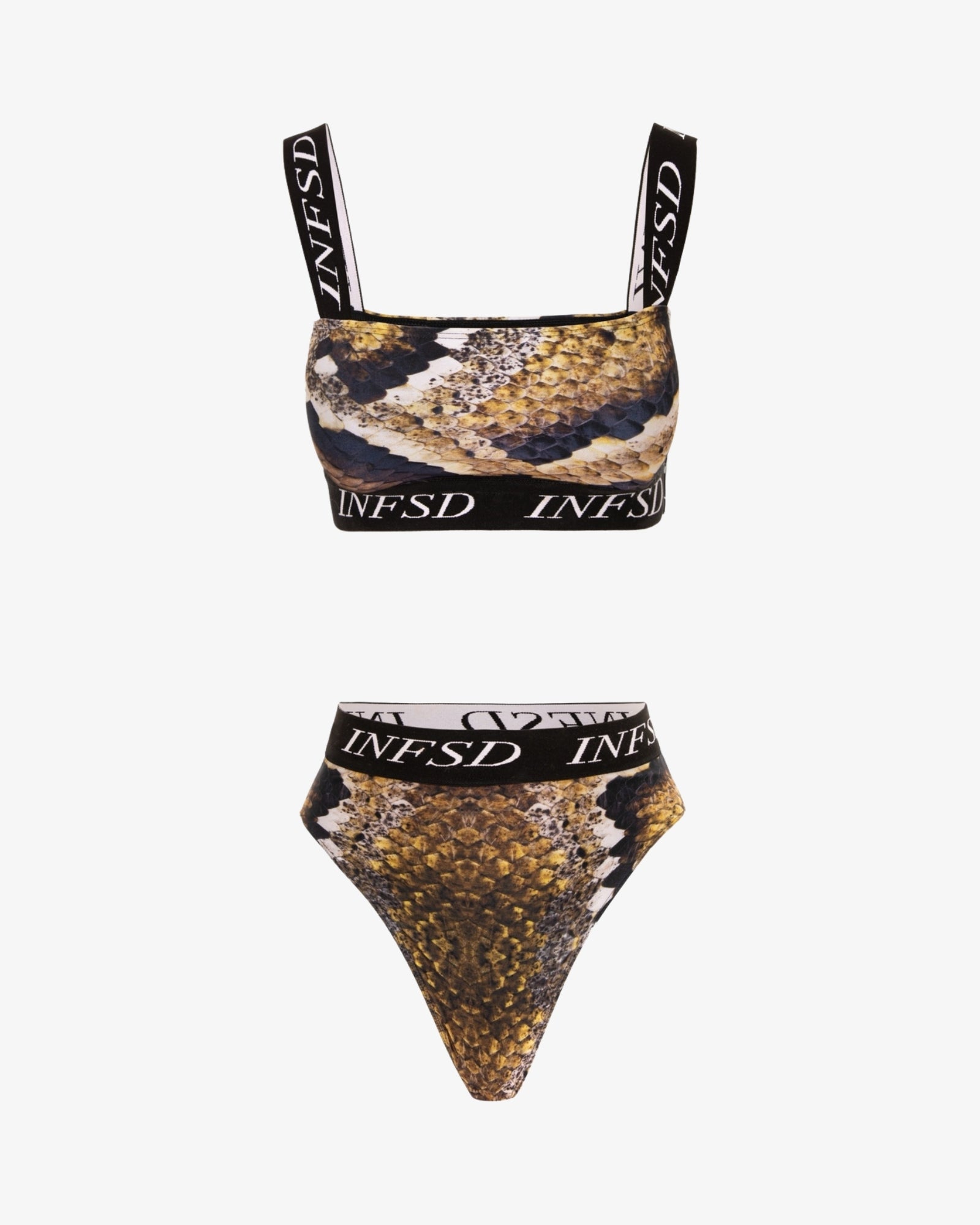 Costum de Baie Bralette, Iced Coffee Python