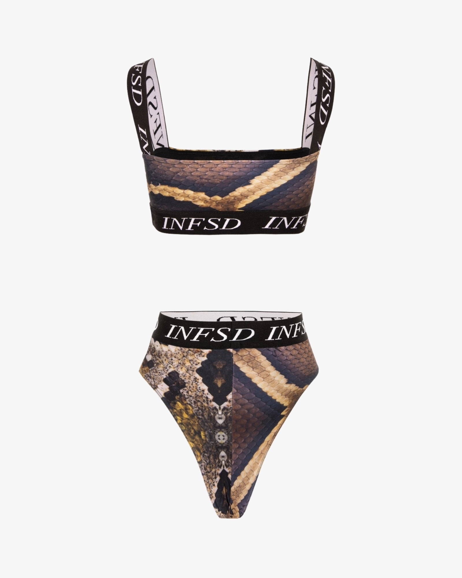 Costum de Baie Bralette, Iced Coffee Python