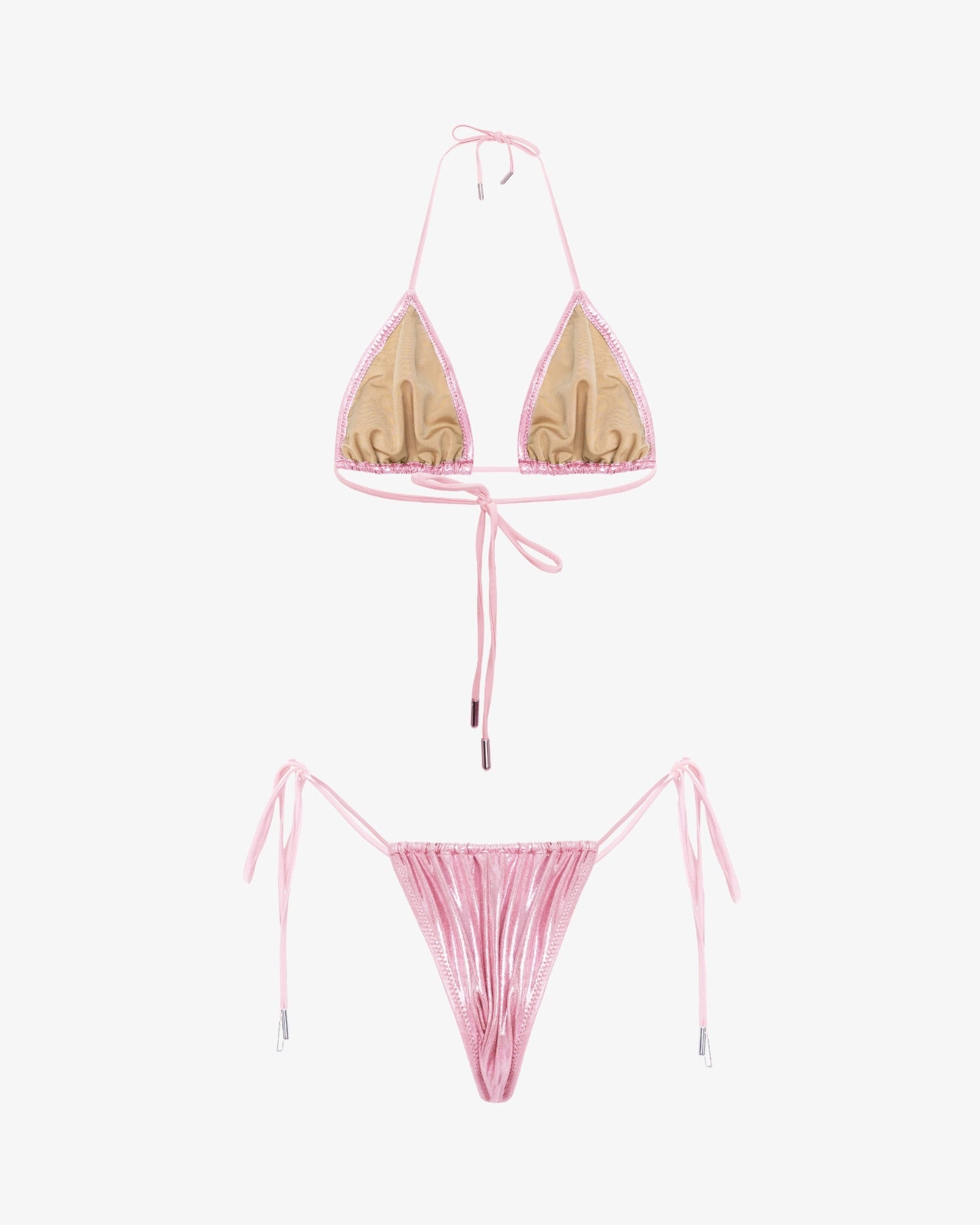 Costum de Baie Triunghi, Metallic Pink