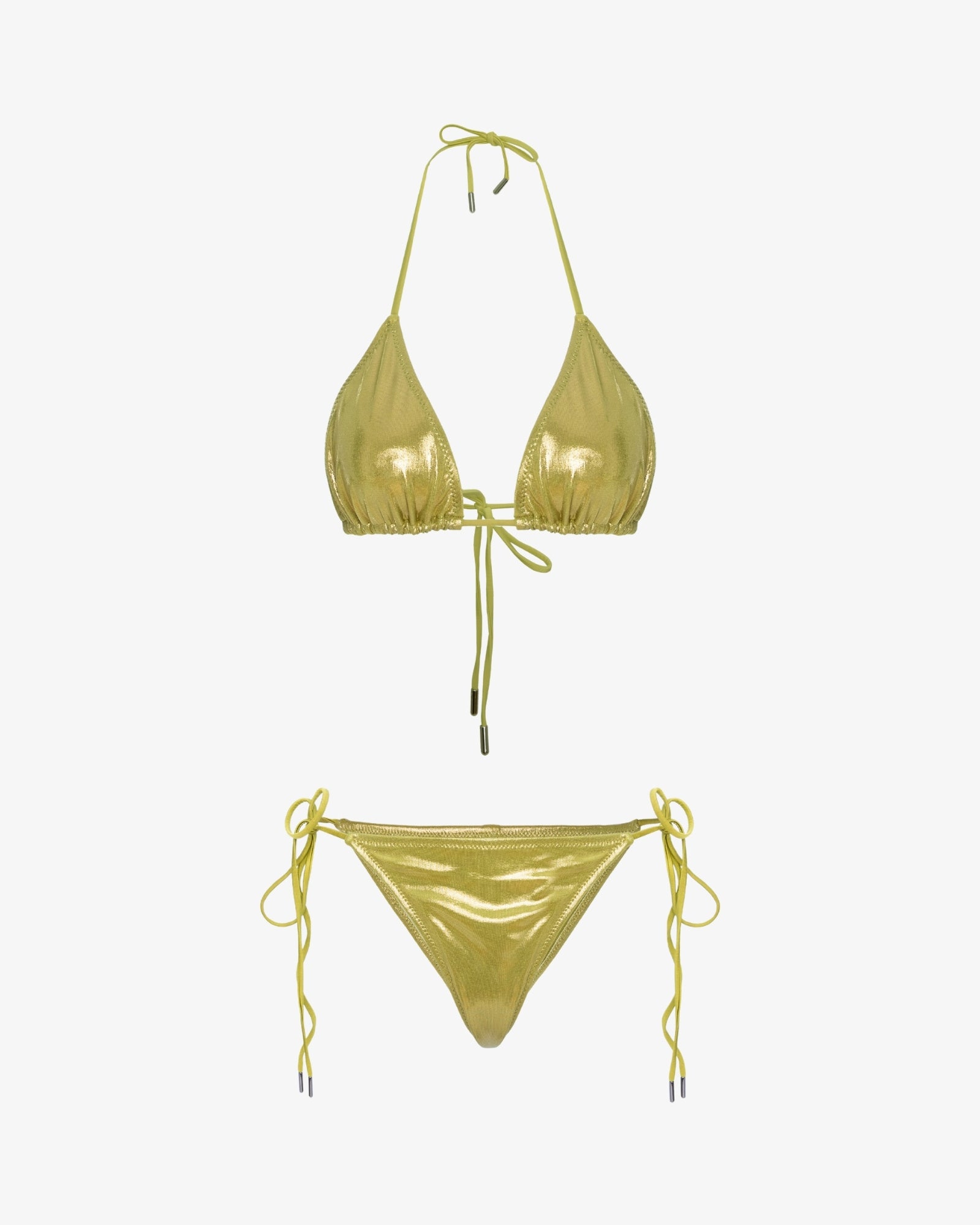 Costum de Baie Triunghi, Metallic Green