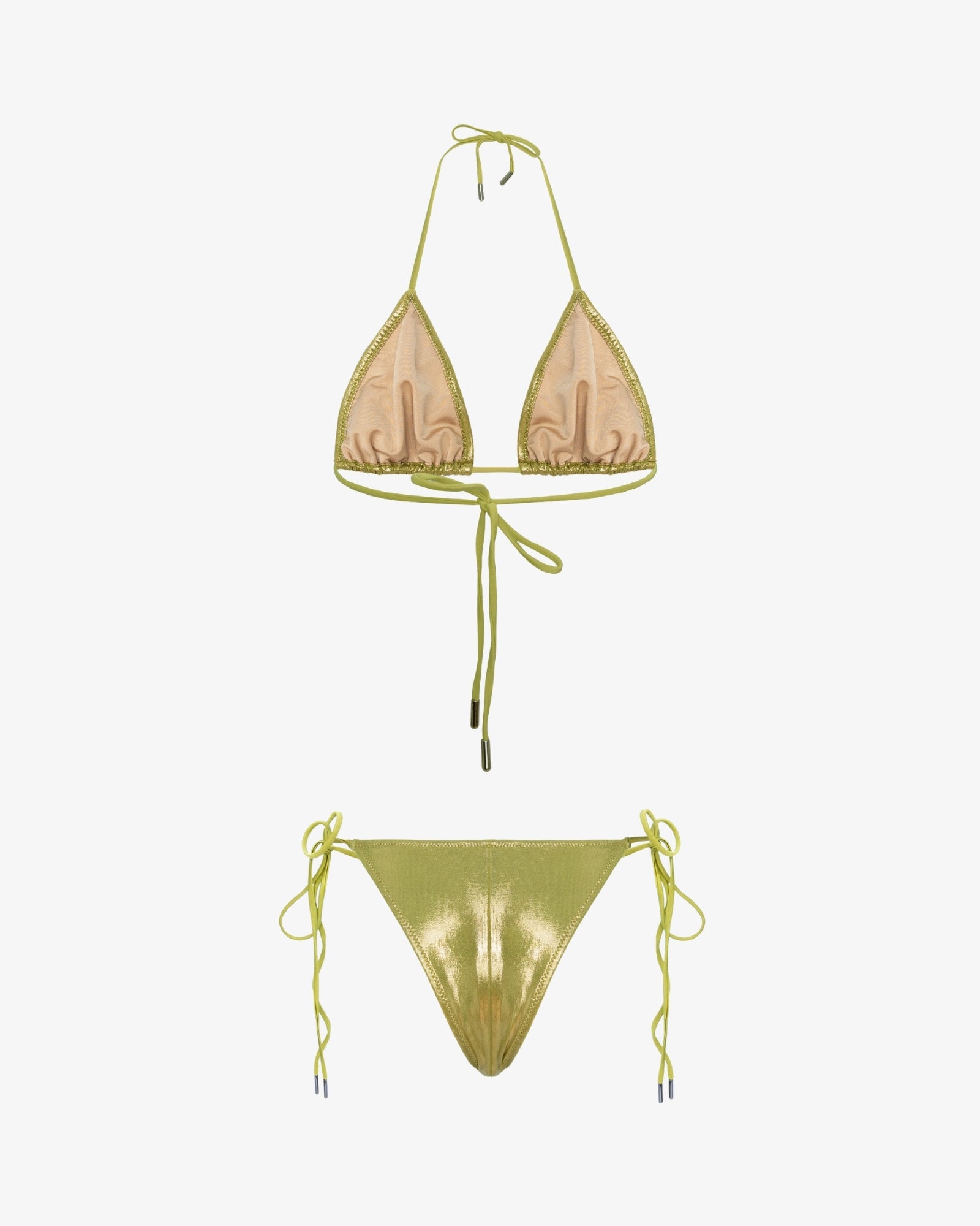 Costum de Baie Triunghi, Metallic Green