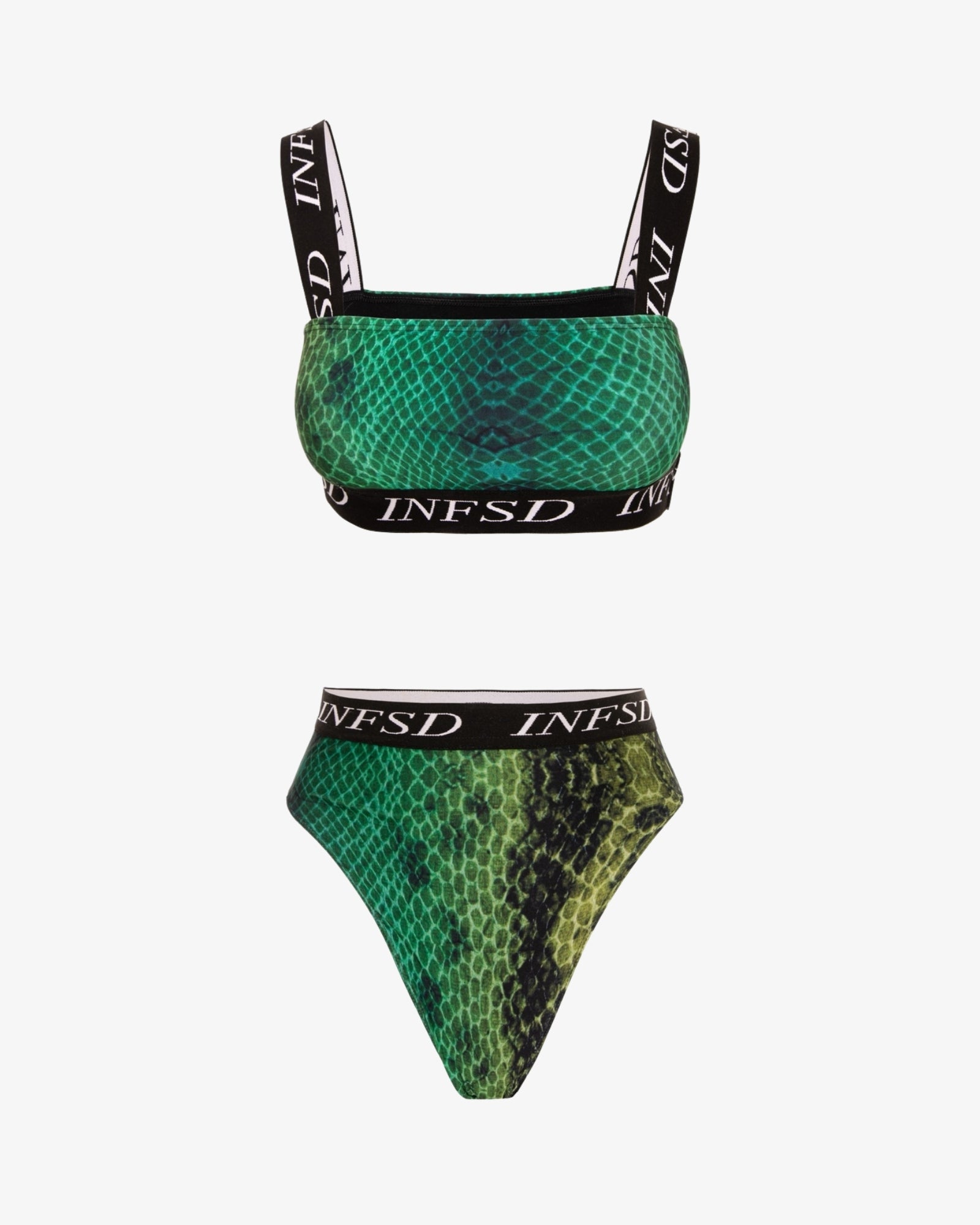 Flash Green Boa, Bralette Bikini Set