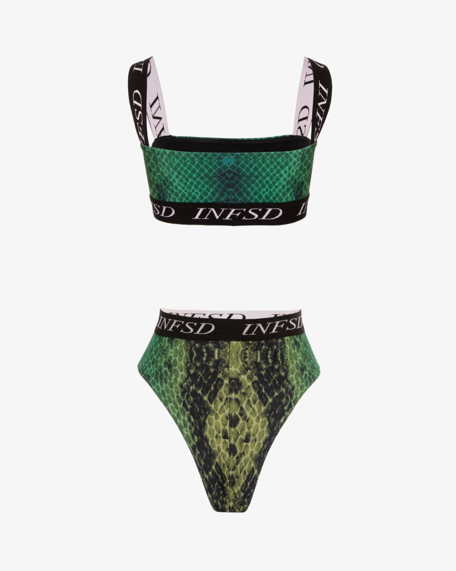 Flash Green Boa, Bralette Bikini Set