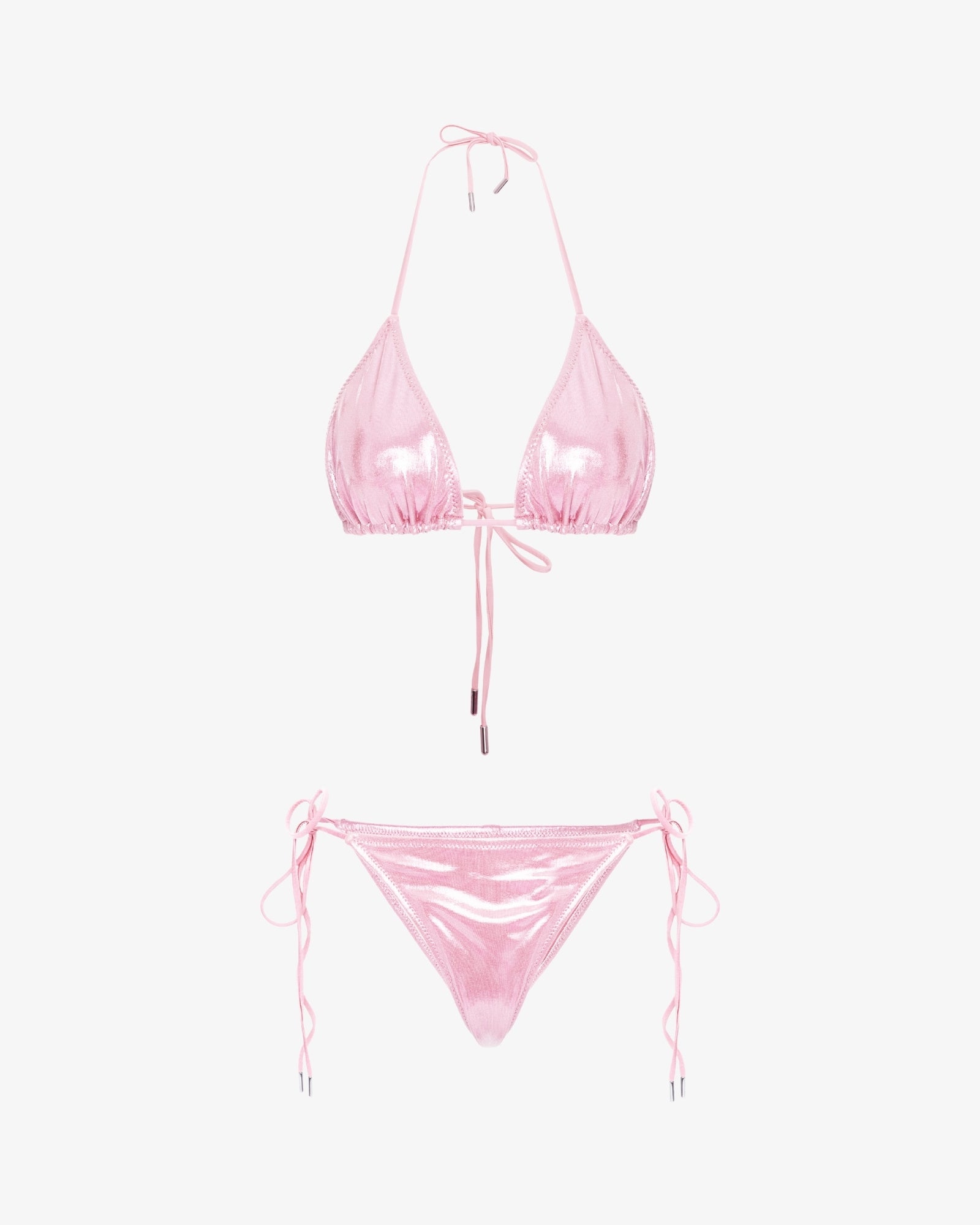 Costum de Baie Triunghi, Metallic Pink