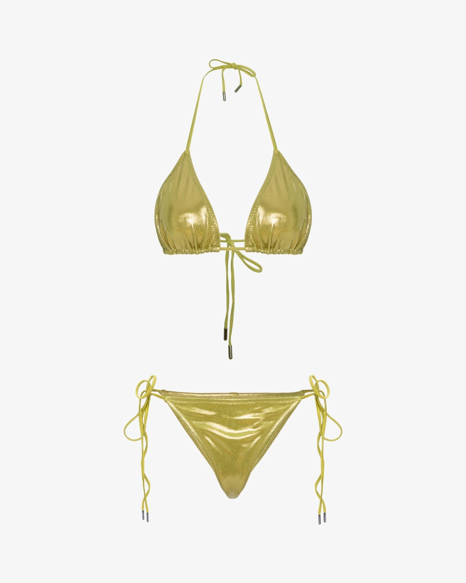 Metallic Green, Triangle Bikini Set