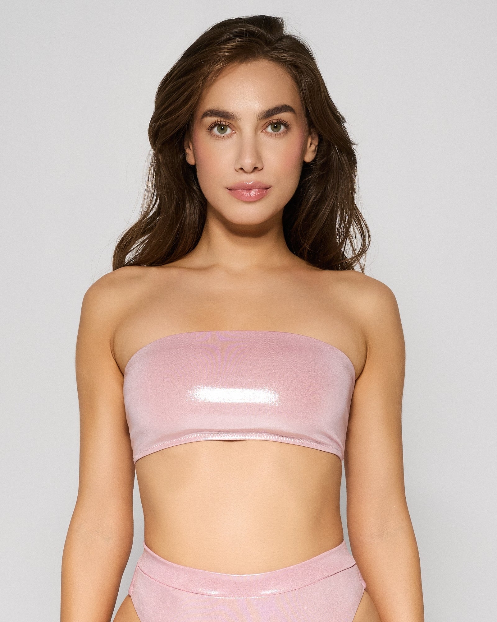 Sutien de Baie Bralette, Metallic Pink